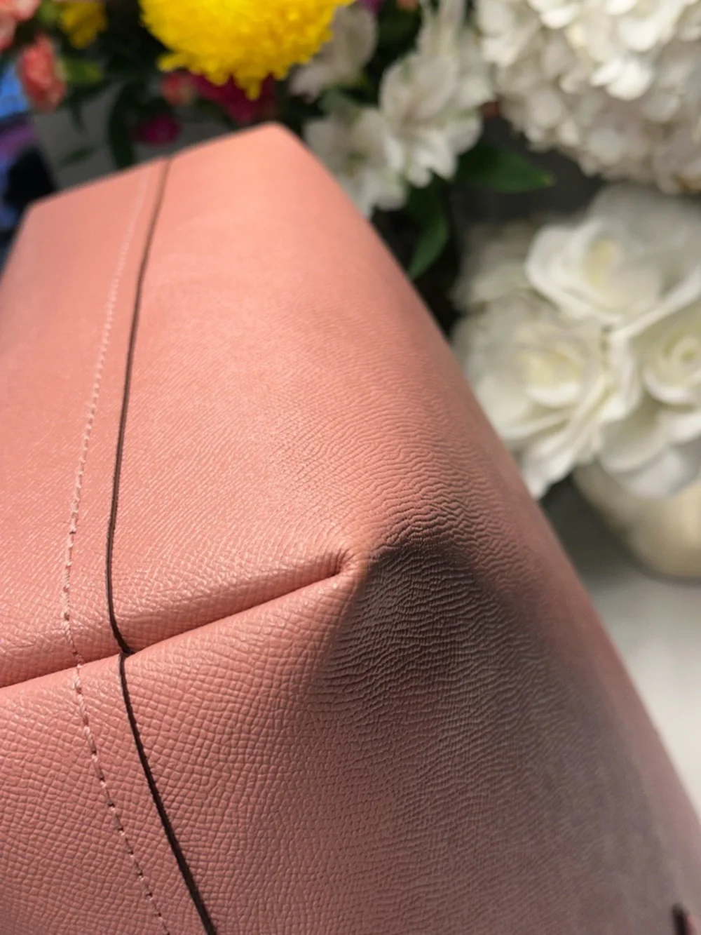 Coach Pink Leather Highline Tote with Logo and Double Handles